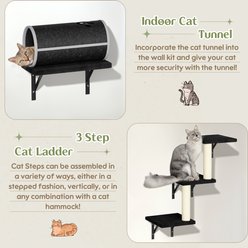 KAMABOKO 7-in-1 Wall Mounted Climber Set Cat Tree, Black slide 2 of 6
