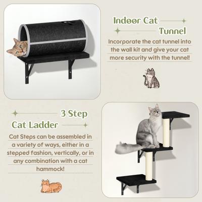 Show full view: KAMABOKO 7-in-1 Wall Mounted Climber Set Cat Tree, Black slide 3 of 6