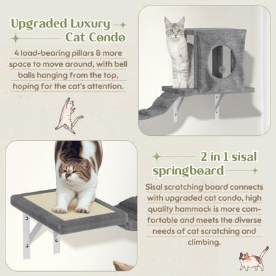 Show full view: KAMABOKO 7-in-1 Wall Mounted Climber Set Cat Tree, Beige slide 3 of 6