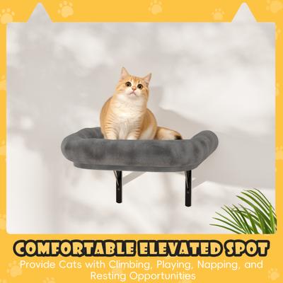 Show full view: KAMABOKO 6 Pieces Hammock Wall-Mounted Shelves Climber Set Cat Tree with Bed, Grey slide 6 of 8