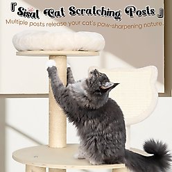 KAMABOKO 64-in Tall Wooden Cat Tree with Cat Condo, Hammock & Top Perch slide 2 of 6