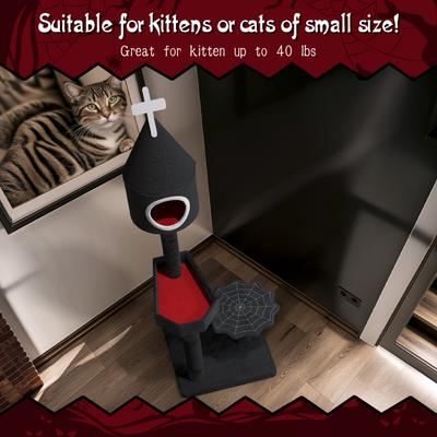 Show full view: KAMABOKO Gothic 49-in Cat Tree with Coffin Bed, Black slide 5 of 7