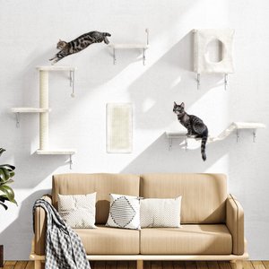 KAMABOKO 5 Pieces Cat Shelves Set Cat Tree, Beige