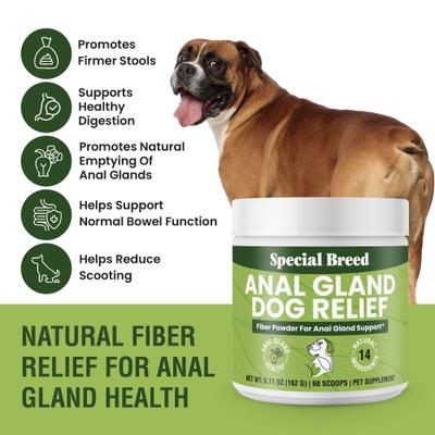 Show full view: Special Breed Anal Gland Relief Fiber Powder Digestive Aid Supplement for Dogs, 5.71-oz jar, 60 scoops slide 3 of 8