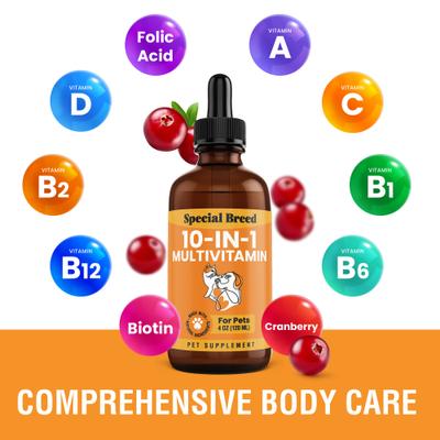 Show full view: Special Breed 10-in-1 Liquid Multivitamin Supplement for Dogs & Cats, 4-fl oz bottle slide 3 of 7