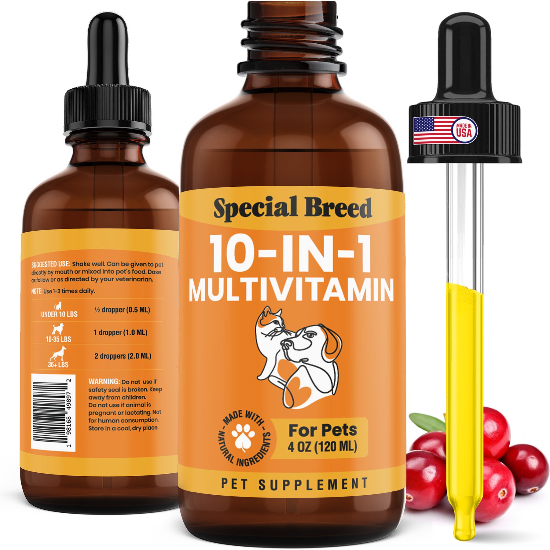 Special Breed 10-in-1 Liquid Multivitamin Supplement for Dogs & Cats, 4-fl oz bottle