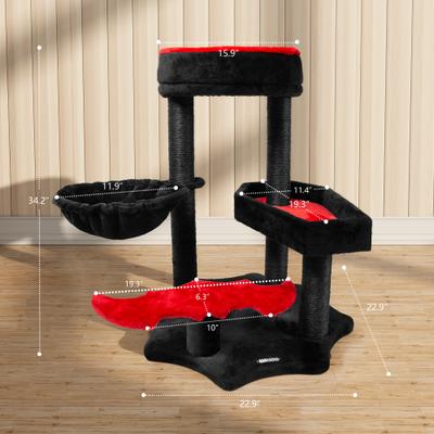 Show full view: KAMABOKO Gothic 34.2-in Cat Tree with Coffin Bed, Black slide 2 of 6