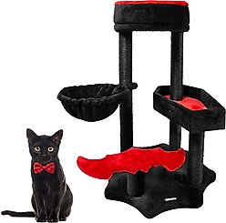 KAMABOKO Gothic 34.2-in Cat Tree with Coffin Bed, Black