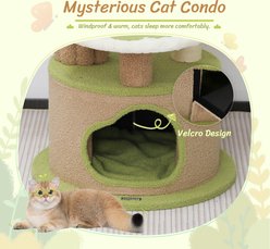 KAMABOKO 42.5-in Cute Cat Tree with Teddy Fleece, Green slide 2 of 5