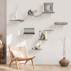 KAMABOKO 7-in-1 Wall Mounted Climber Set Cat Tree, Beige