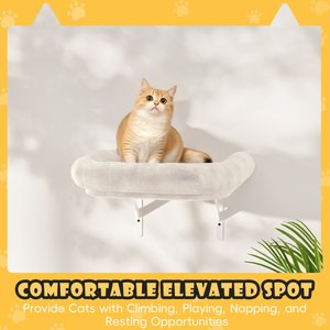 KAMABOKO 6 Pieces Hammock Wall-Mounted Shelves Climber Set Cat Tree with Bed, White