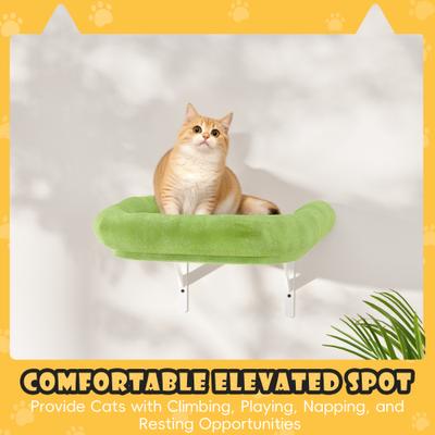 Show full view: KAMABOKO 6 Pieces Hammock Wall-Mounted Shelves Climber Set Cat Tree with Bed, Green slide 6 of 7