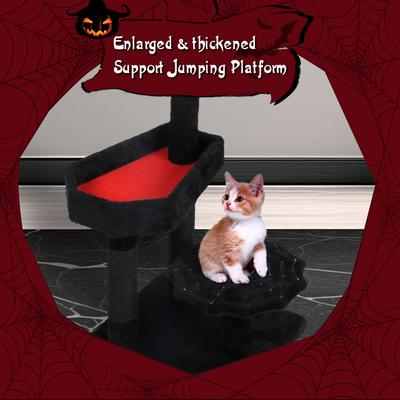 Show full view: KAMABOKO Gothic 49-in Cat Tree with Coffin Bed, Black slide 7 of 7