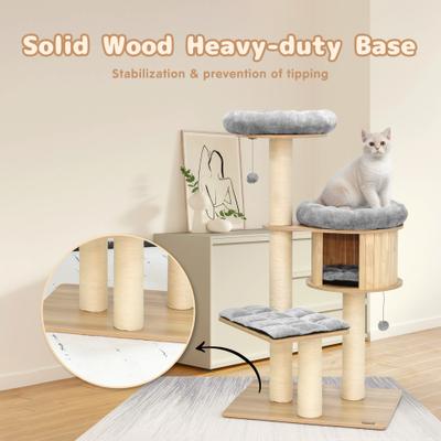 Show full view: KAMABOKO 58.6-in Modern Wood Cat Tree slide 3 of 7