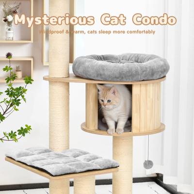Show full view: KAMABOKO 58.6-in Modern Wood Cat Tree slide 4 of 7