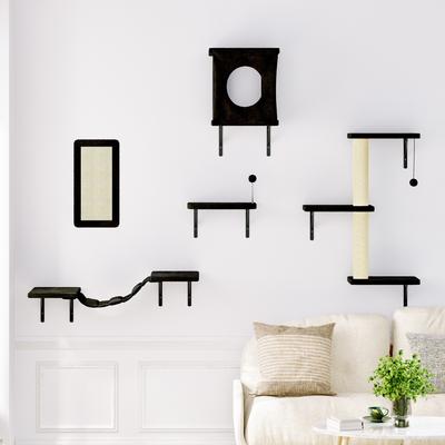 Show full view: KAMABOKO 5 Pieces Cat Shelves Set Cat Tree, Black slide 5 of 7