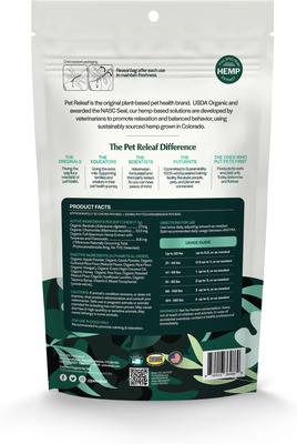 Show full view: Pet Releaf Edibites Stress Releaf Organic Peanut Butter & Carob Flavored Chew 6-mg Full Spectrum Hemp Extract Calming Supplement for Dogs, 50 count slide 3 of 5