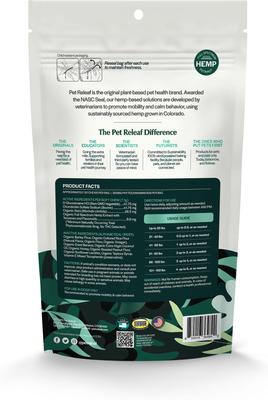 Show full view: Pet Releaf Edibites Hip & Joint Releaf Organic Peanut Butter & Banana Flavored Chew 6-mg Full Spectrum Hemp Extract Hip & Joint Supplement for Dogs, 50 count slide 3 of 4