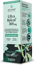 Pet Releaf Ultra Releaf Liposome 300-mg Full Spectrum Hemp Extract Oil Liquid Calming Supplement for Medium & Large Dogs, 1-fl oz bottle slide 2 of 3