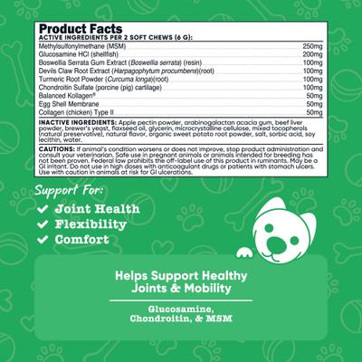 Show full view: Nutricost Pets Hip & Joint Support Beef Flavor Chew Supplement for Dogs, 60 count slide 5 of 5