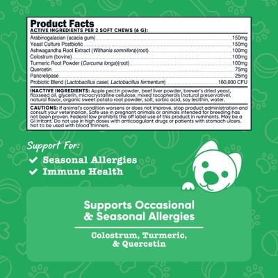 Show full view: Nutricost Pets Seasonal Allergy Beef Flavor Chew Supplement for Dogs, 60 count slide 5 of 5