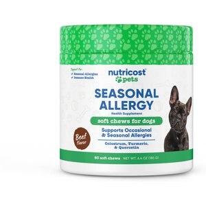 Nutricost Pets Seasonal Allergy Beef Flavor Chew Supplement for Dogs, 60 count