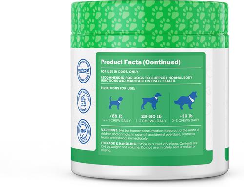 Show full view: Nutricost Pets Multi-Functional Beef Flavor Chew Supplement for Dogs, 60 count slide 3 of 5