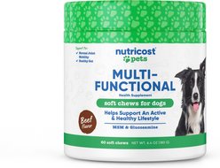 Nutricost Pets Multi-Functional Beef Flavor Chew Supplement for Dogs, 60 count slide 1 of 4