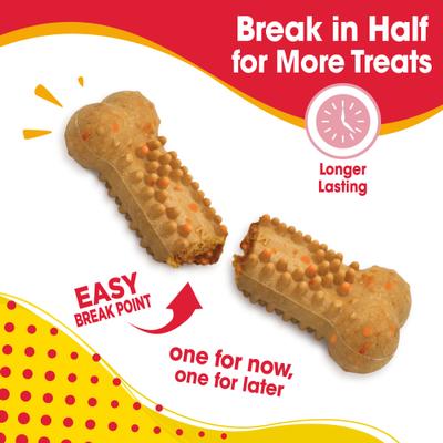 Show full view: Nylabone Nubz Adult Bacon & Cheese Flavor Bursts Dog Chew Treats, Large, 20 count slide 3 of 11