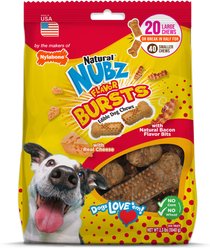 Nylabone Nubz Adult Bacon & Cheese Flavor Bursts Dog Chew Treats, Large, 20 count
