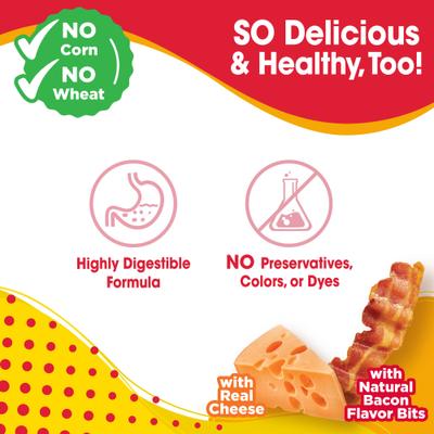 Show full view: Nylabone Nubz Adult Bacon & Cheese Flavor Bursts Dog Chew Treats, Large, 20 count slide 6 of 11