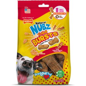 Nylabone Nubz Adult Bacon & Cheese Flavor Bursts Dog Chew Treats, Small, 8 count