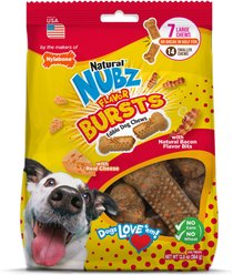 Nylabone Nubz Adult Bacon & Cheese Flavor Bursts Dog Chew Treats, Large, 7 count