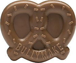 BULLYMAKE Nylon Pretzel Hard Chew Dog Toy, Brown