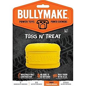 BULLYMAKE Cheeseburger Dog Toy, Yellow