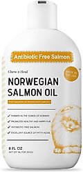 Chew + Heal Norwegian Salmon Oil Skin & Coat Supplement for Dogs & Cats, 8-fl oz bottle