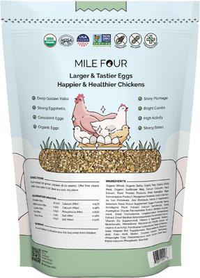 Show full view: Mile Four Organic 18% Protein Mash Grower Chicken & Duck Feed, 23-lb bag slide 2 of 10