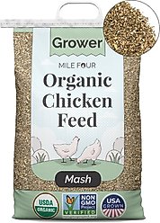 Mile Four Organic 18% Protein Mash Grower Chicken & Duck Feed, 23-lb bag