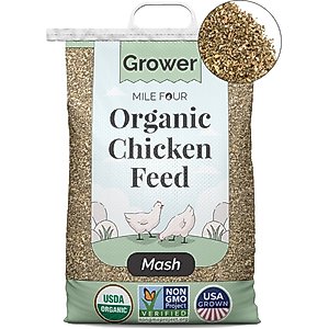 Mile Four Organic 18% Protein Mash Grower Chicken & Duck Feed, 23-lb bag