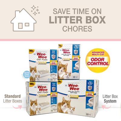 Show full view: Wee-Wee Four Paws Litter Box Cat Pee Pads, 11 x 17-in, 10 count slide 7 of 9