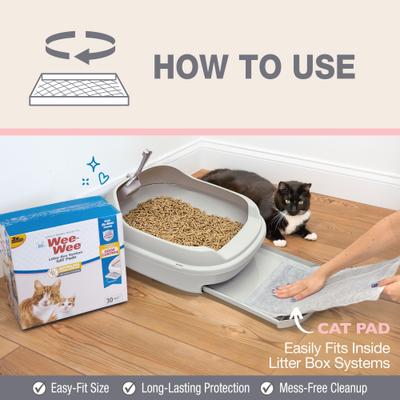 Show full view: Wee-Wee Four Paws Litter Box Cat Pee Pads, 11 x 17-in, 10 count slide 4 of 9