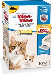 Wee-Wee Four Paws Litter Box Cat Pee Pads, 11 x 17-in, 10 count