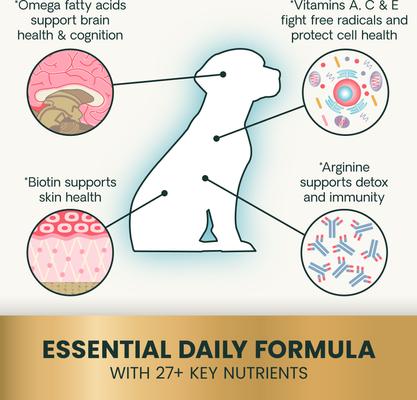 Show full view: VetriScience Canine Plus 27+ Active Health Veggie Flavored Chews Daily Multivitamin Supplement for Dogs, 30 count slide 5 of 10