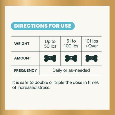 Show full view: VetriScience Composure Calm & Confident Clinically Tested Peanut Butter Flavored Chews Calming & Anxiety Supplement for Dogs, 120 count slide 7 of 10