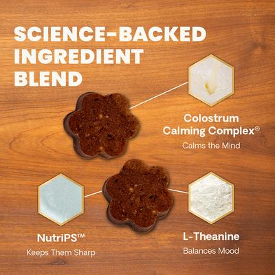 Show full view: VetriScience Golden Years Senior Calm & Confident Chicken Flavored Chews with Colostrum Calming & Brain Health Supplement for Senior Dogs, 60 count slide 4 of 10