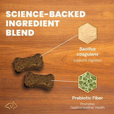 Show full view: VetriScience Probiotic Everyday Gut Health Duck Flavored Chews Probiotic Supplement for Dogs, 45 count slide 4 of 10