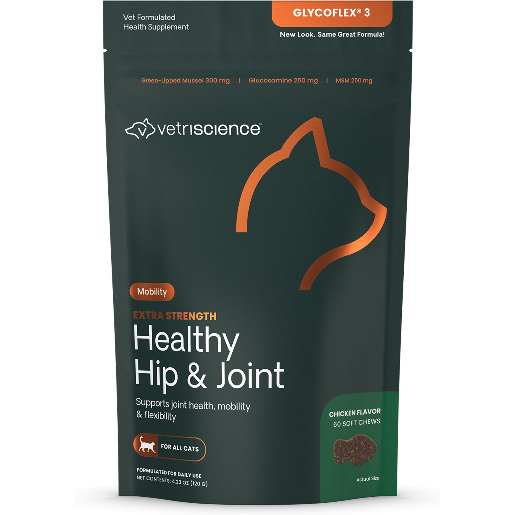 VetriScience Glyco Flex Stage III Joint Support Cat Chews, 60 count