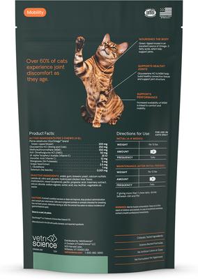 Show full view: VetriScience GlycoFlex 3 Extra Strength Healthy Hip & Joint Chicken Flavored Chews with Glucosamine & Green-Lipped Mussel Supplement for Cats, 60 count slide 9 of 11