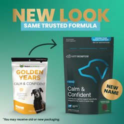 VetriScience Golden Years Senior Calm & Confident Chicken Flavored Chews with Colostrum Calming & Brain Health Supplement for Senior Dogs, 60 count slide 2 of 9