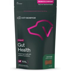 VetriScience Probiotic Everyday Gut Health Duck Flavored Chews Probiotic Supplement for Dogs, 45 count